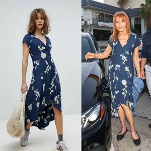 Free People Lost In You Floral Midi Dress In Blue